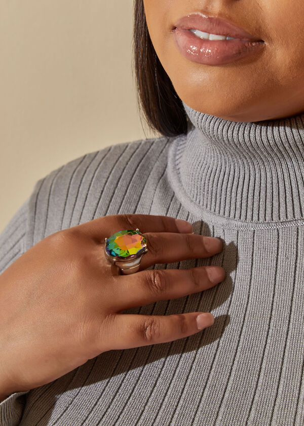 Iridescent Oval Stretch Ring 2 $17